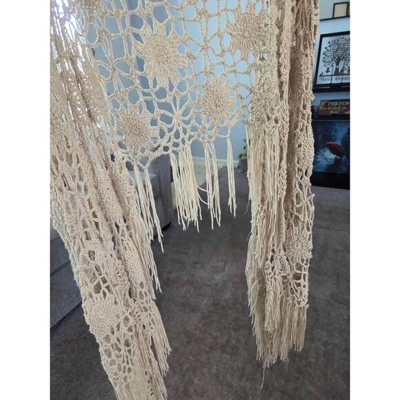🌞 Boho Crochet Fringe Vest | Vivid Collection | Festival Hippie Chic | Size Med - Picture 6 of 7